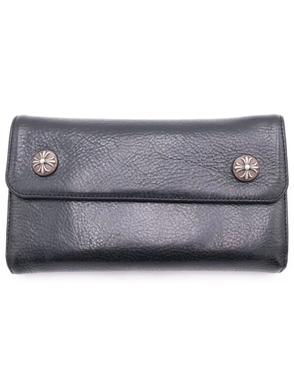 Chrome Hearts Wave Leather Wallet Black